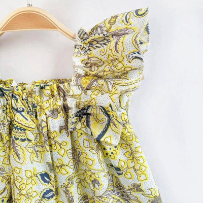 Alisha - Lemon Shoulder Frilled Boho Baby Girl Dress