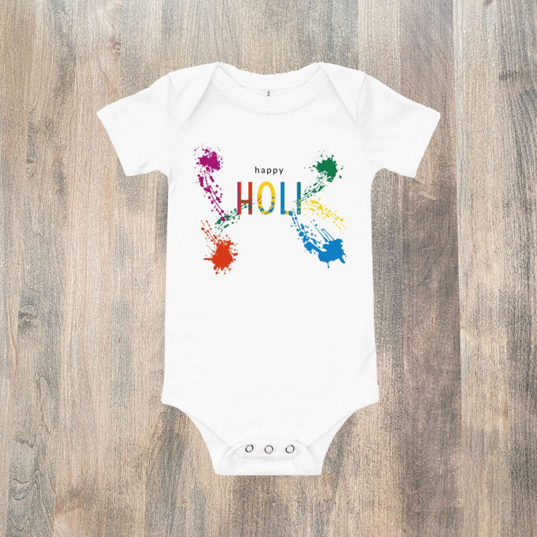 HAPPY HOLI FESTIVAL of COLORS BABY ONESIE