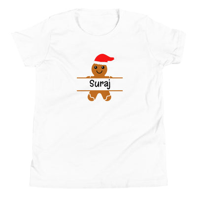 PERSONALIZED NAME GINGERBREAD COOKIE T-SHIRT (KIDS)