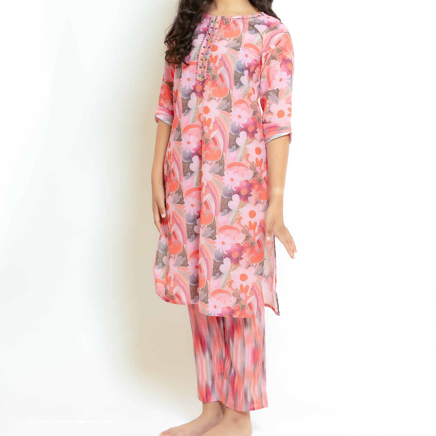 Amayra - Pink Soft Cotton Kurti Set