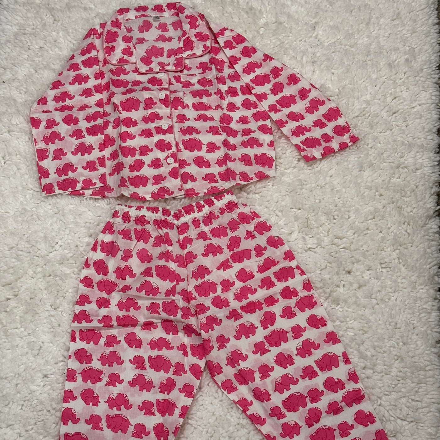 PINK ELLIE - Pink Elephant Cotton Pajama Set