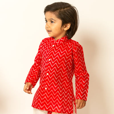 Jai - Red Baby Boy Dhoti Kurta