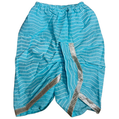 Namir- Sky Blue Foil Print Dhoti Suit for Baby Boys