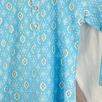 Rohan - Aqua Blue Kurta Pajama Set for Boys