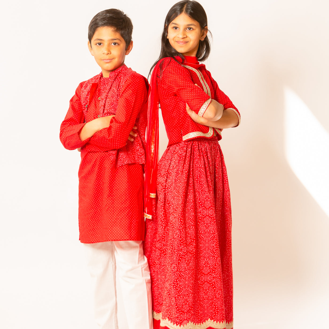 Sibling Set - Red Polka Dot Ensemble for Girls and Boys