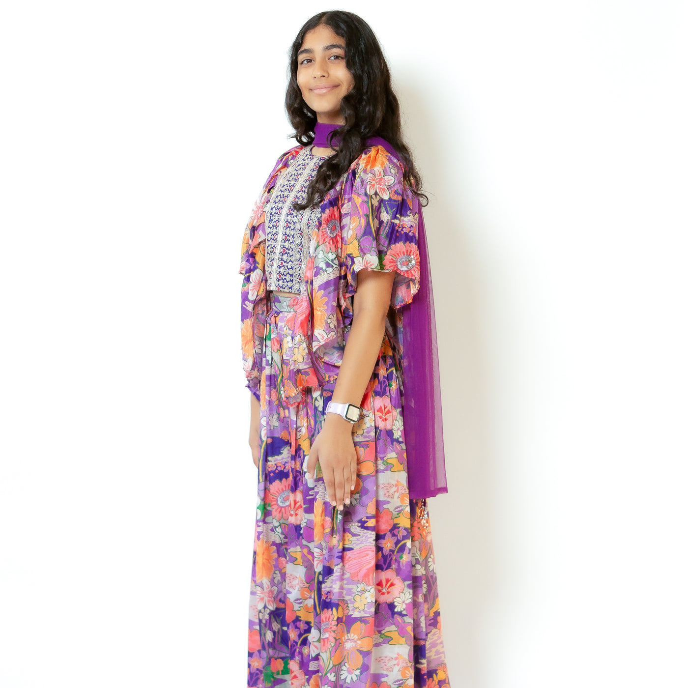 Uma - Purple Floral Palazzo Set