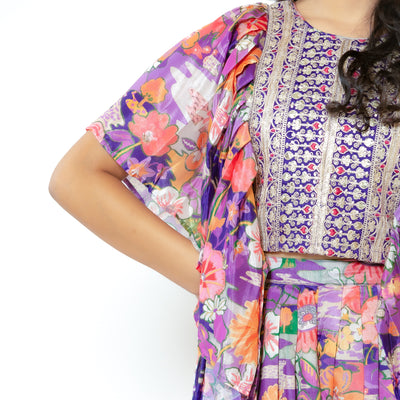 Uma - Purple Floral Palazzo Set