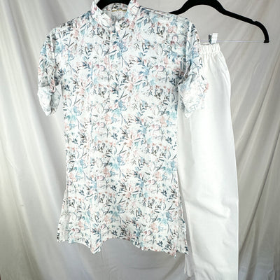 Yuvan - Blue Floral Print Kurta Pajama Set for Boys