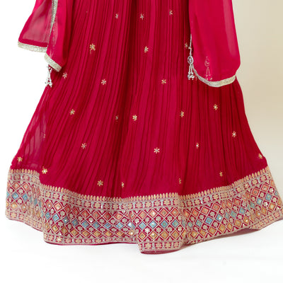 Zarna - Girls Red Lehenga Choli