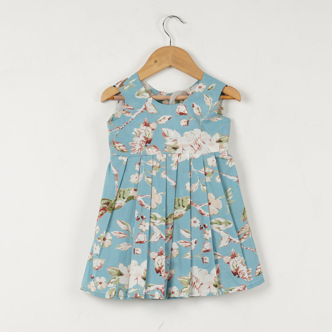 ALYA - Girls Baby Blue Printed Dress Aarika's Closet ALYA - Girls Baby Blue Printed Dress Aarika's Closet