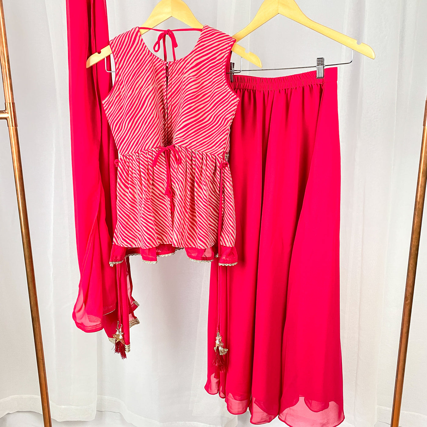 ASHA - Red Pink Girls Palazzo Suit