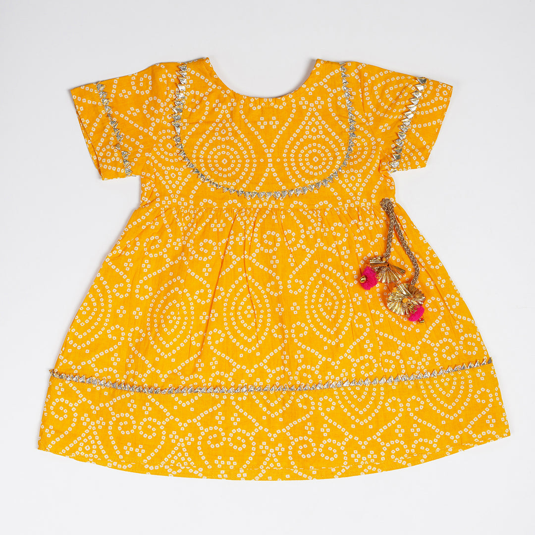 Bandhani dress for baby girl sales