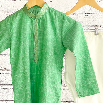 MILAN - Light Green Simple Boys Kurta Pajama