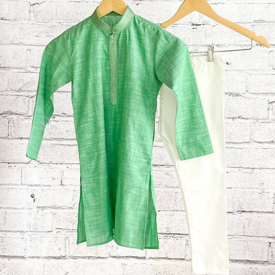 MILAN - Light Green Simple Boys Kurta Pajama