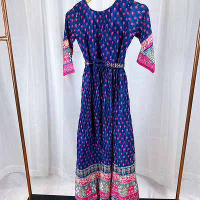 NAISHA - Blue Art Silk Printed Gown