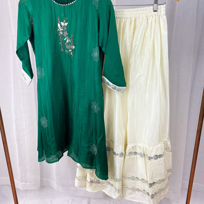 RIDA - Green Kurti and Skirt Set