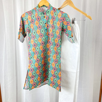 SYED - Multicolor Cotton Kurta Pajama