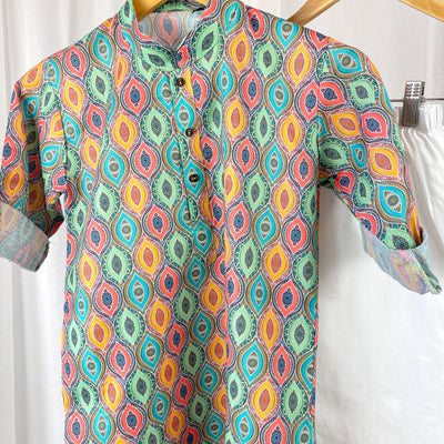 SYED - Multicolor Cotton Kurta Pajama