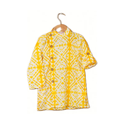 SATYA - Yellow Boys Tie Dye Kurta Pajama