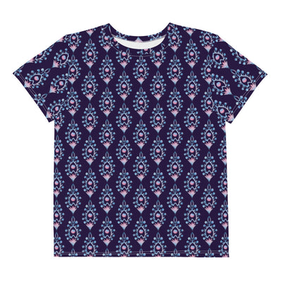 FLORAL OMBRÉ BLOCK PRINT STYLE YOUTH T-SHIRT