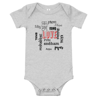 LOVE in SOUTH ASIAN LANGUAGES BABY ONESIE
