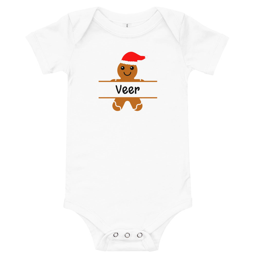 PERSONALIZED NAME GINGERBREAD COOKIE BABY ONESIE