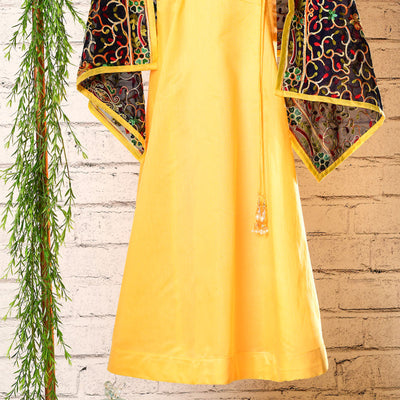 DAISY-Yellow Girls Gown with Dupatta