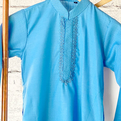 SAGAR - Blue Cotton Kurta Pajama