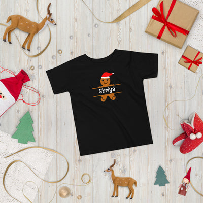 PERSONALIZED NAME GINGERBREAD COOKIE T-SHIRT (TODDLER)