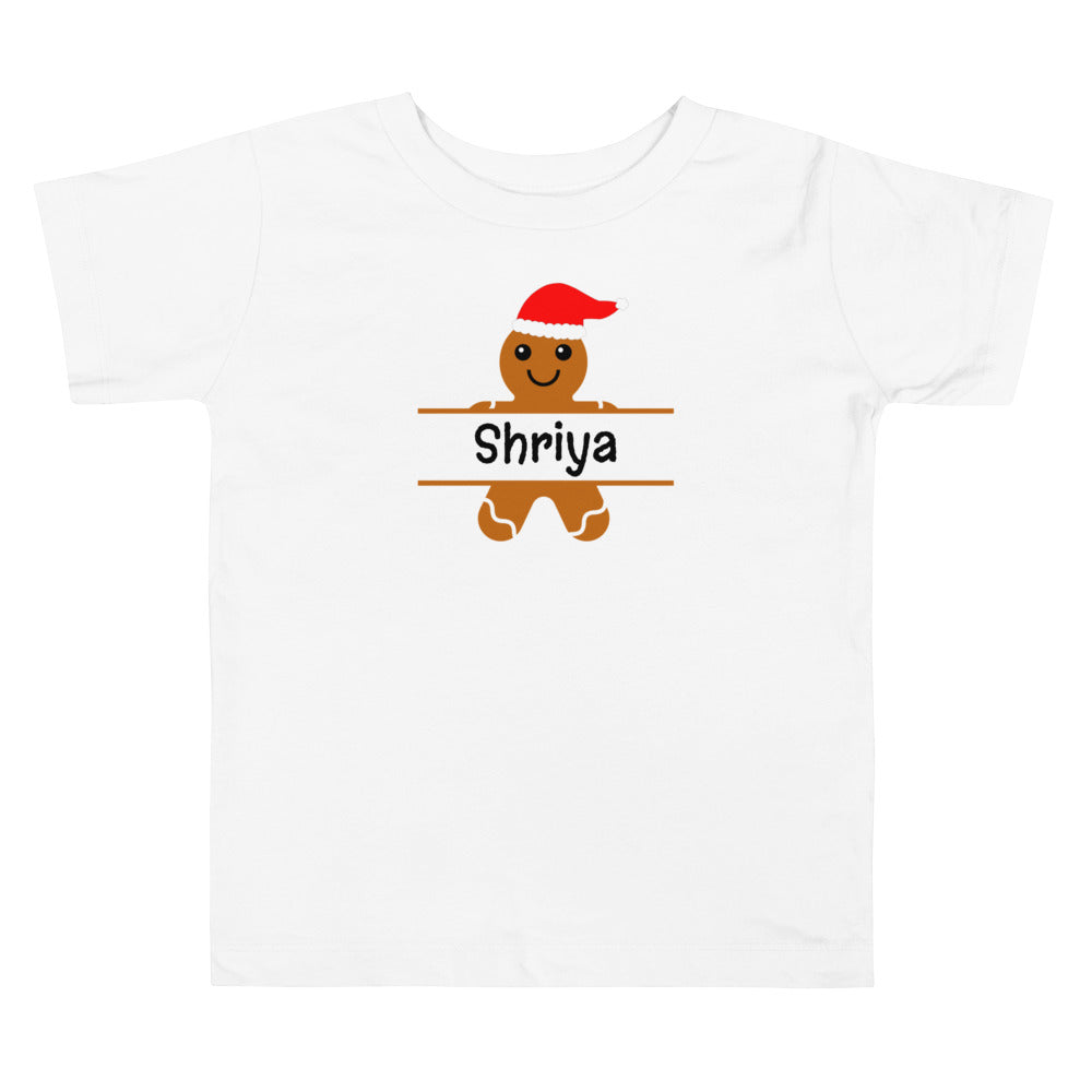 PERSONALIZED NAME GINGERBREAD COOKIE T-SHIRT (TODDLER)