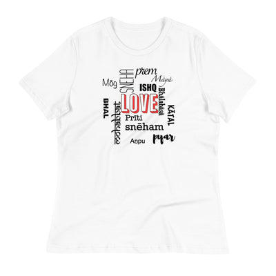 LOVE in SOUTH ASIAN LANGUAGES WOMENS RELAXED T-SHIRT
