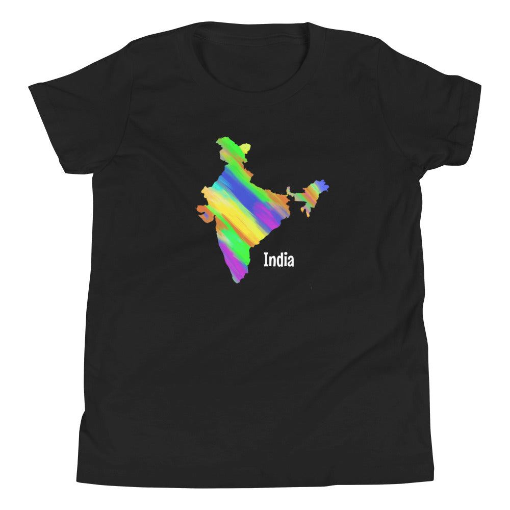 MULTICOLOR INDIA MAP YOUTH T-SHIRT